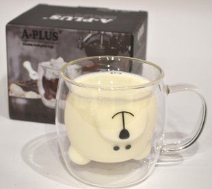 Чашка з подвійними стінками Ведмедик Animals 250 мл A-Plus 7016 GB 7016 GB фото