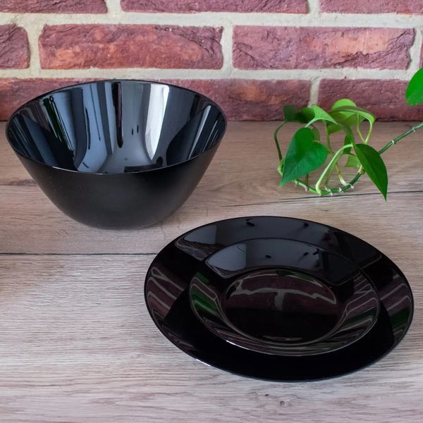 Сервіз столовий Luminarc Zelie 19 предметів (тех тара) чорний Zelie 19 Black фото