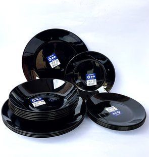 Сервіз столовий Luminarc Zelie 18 предметів (тех тара) чорний Zelie 18 Black фото