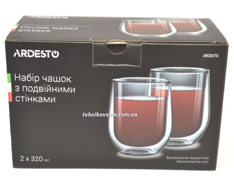 Чашки скляні з подвійними стінками 320 Мл 2шт ARDESTO (AR2637G) AR2637G фото